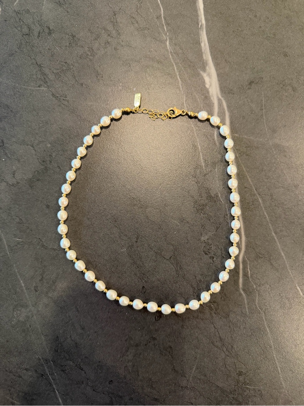 Electric Picks Gold & Pearl Necklace